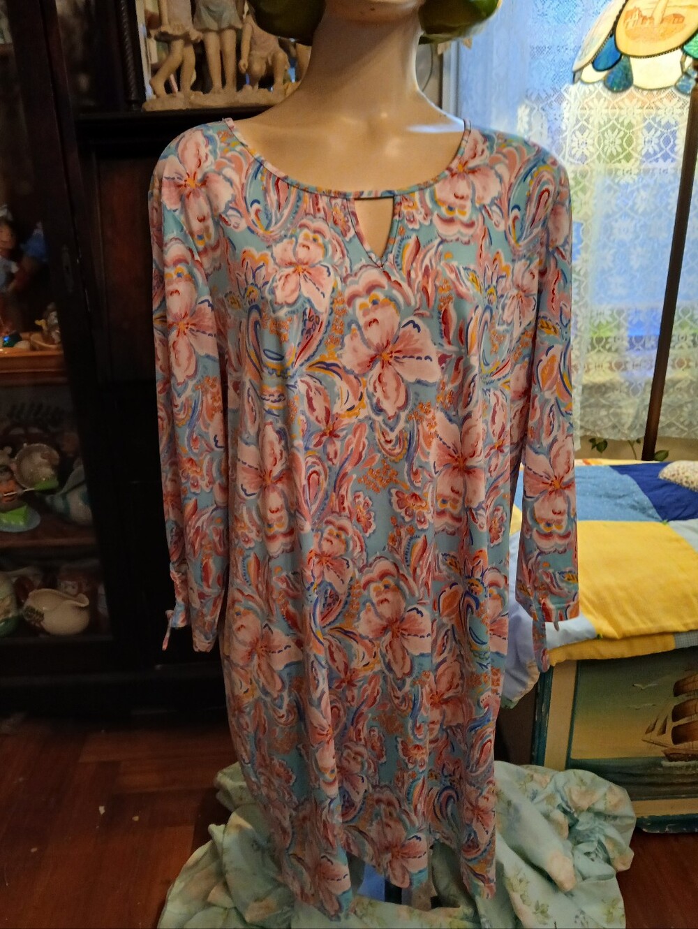 Stella Parker Collections Dress Color Bayou Blooms UPF 50 Sz XXL New With Tags